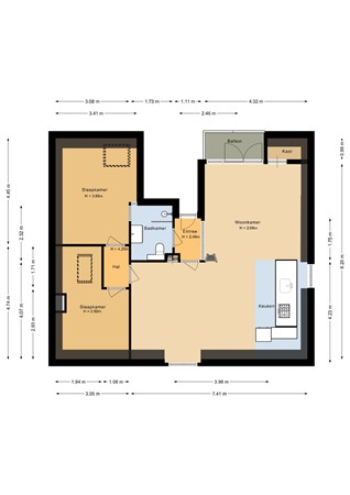 Floor plan - Kleine Berg, 5611 JV Eindhoven 